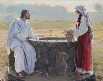 Impresión giclée de gran formato de 91 x 122 cm (36" x 48") sobre lienzo, firmada por la artista. Mujer en el pozo.