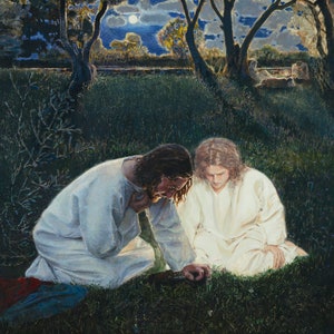 Jesus Christ In Gethsemane Title: The Redeemer Of All, Fine Giclee Print On Heavy Archival Art Paper Signed By The Artist