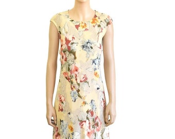 Ann Taylor Yellow Silk Floral Maxi Dress, Vintage 90s, Size 2