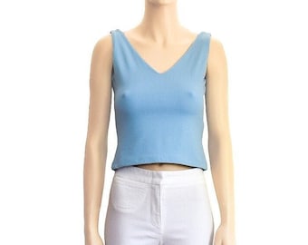 Foravi New York Sky Blue Sleeveless Top, Vintage 90s, Size L