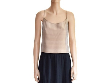 Gianfranco Ferre Studio Beige Taupe Camisole Blouse, Vintage 90s, Size 6