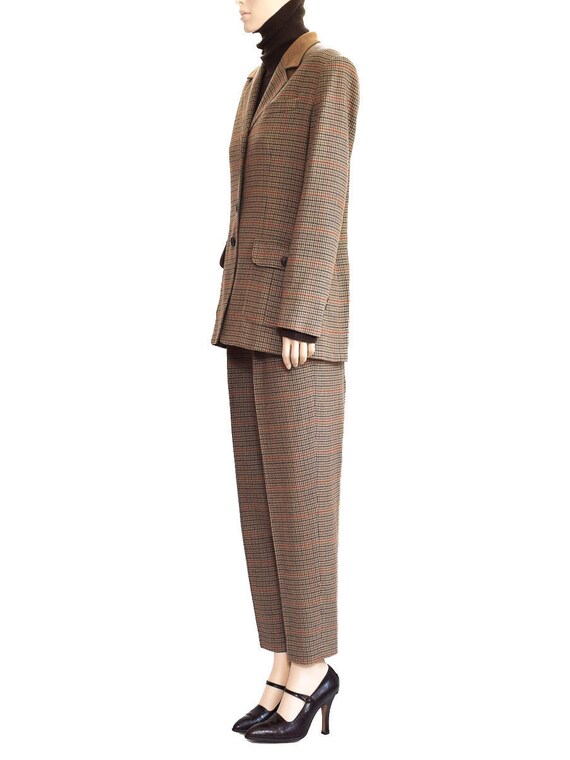 Evan Picone Beige Houndstooth Pants Suit, Vintage… - image 5