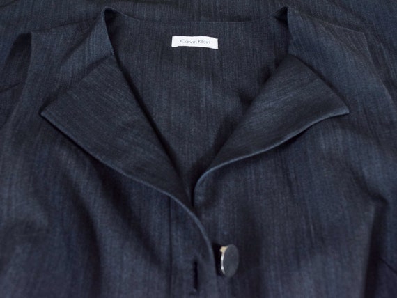 Calvin Klein Dark Blue Striped Sheath, Vintage 90… - image 5