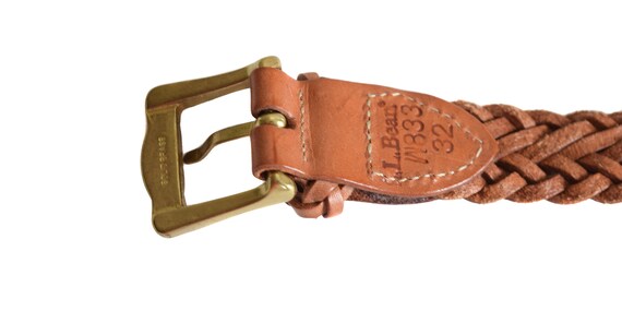 LL. Bean Cognac Braided Leather Belt 
