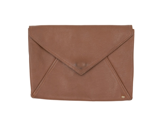 Vintage 1970s Purse 70s Halston Brown Envelope Clu
