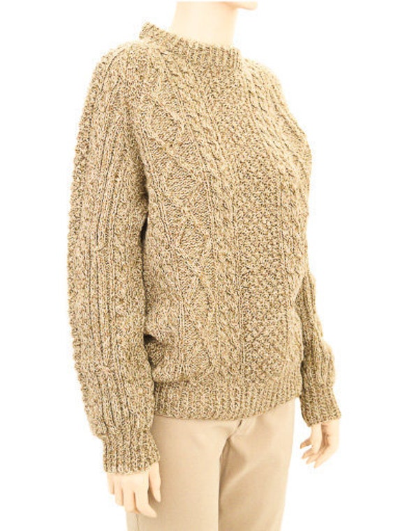 CladyKnit Tweed Hand Knit Sweater, Vintage 70s, S… - image 5