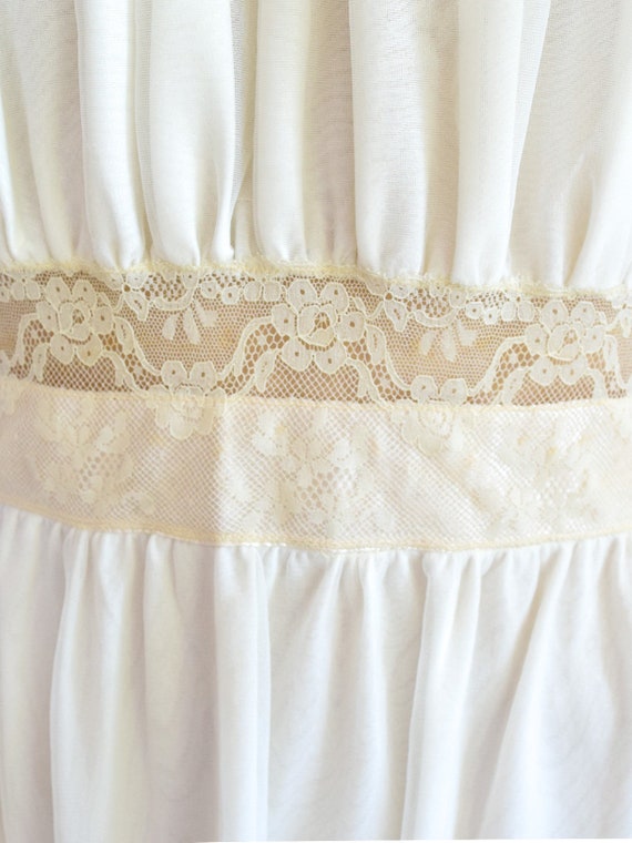 White Lace Nightgown, Vintage 50s, Small - image 6