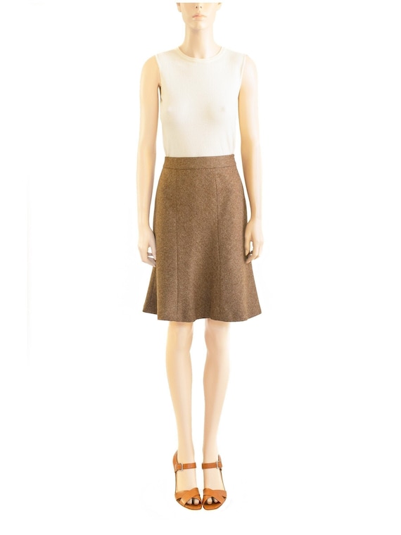 Brooks Brothers Brown Herringbone Skirt, Vintage … - image 1