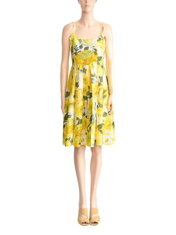 Trina Turk Yellow Green Floral Dress, Vintage 90s, Size 4 - Etsy Trina Turk Yellow Green Floral Dress, Vintage 90s, Size 4 - Etsy