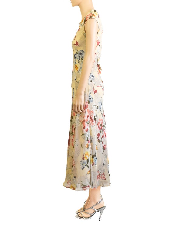 Ann Taylor Yellow Silk Floral Maxi Dress, Vintage… - image 3