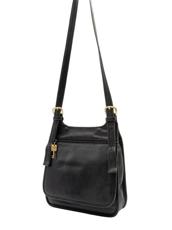 Fossil 1954 Black Leather Crossbody Bag, Vintage … - image 1