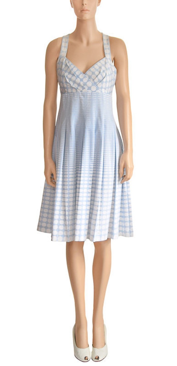 Vintage 1990s Dress 90s Calvin Klein Blue White Po