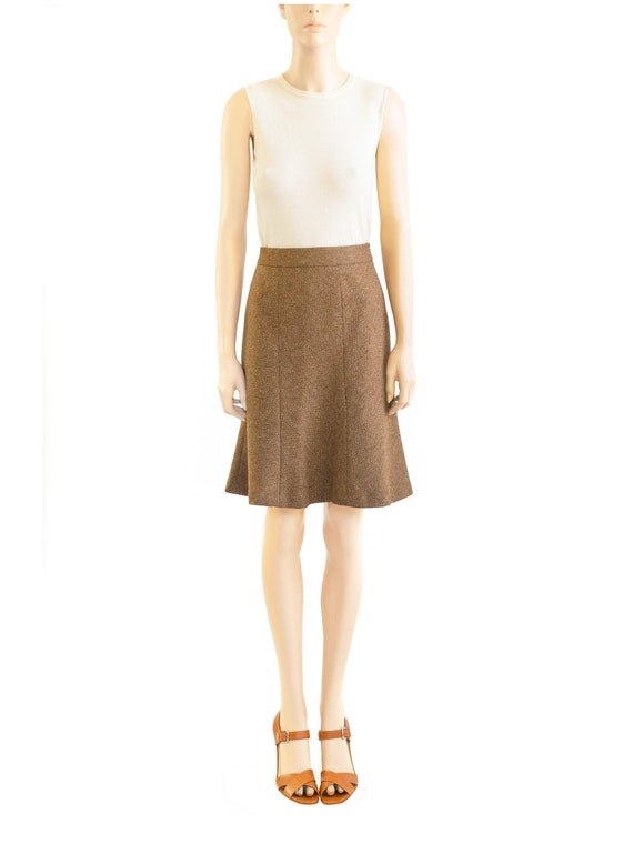 Brooks Brothers Brown Herringbone Skirt, Vintage 9