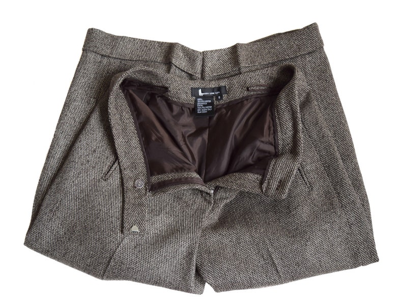Larry Levine Suits Brown Tweed Pants, Vintage 80s, Size 8 image 5