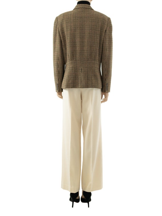 R L Chaps Tan Houndstooth Wool Jacket, Vintage 90… - image 3