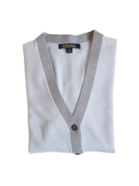 Brooks Brothers Light Blue Gray Merino Cardigan S… - image 8