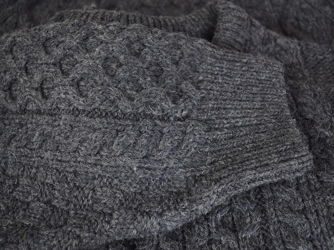 Quill's Woolen Market Ireland Gray Sweater, Vintage 80s, Size Medium Etsy