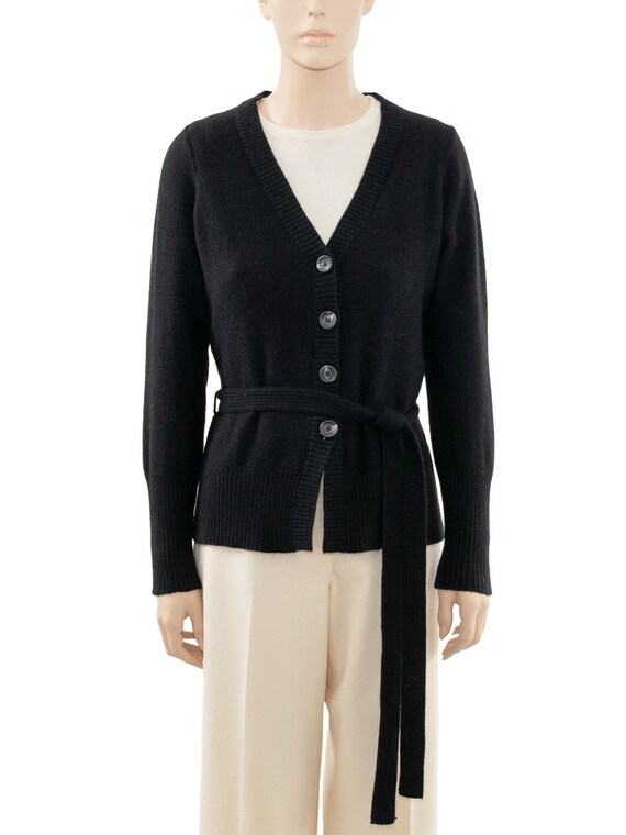 Black Wool Cardigan Vintage 90s Size 