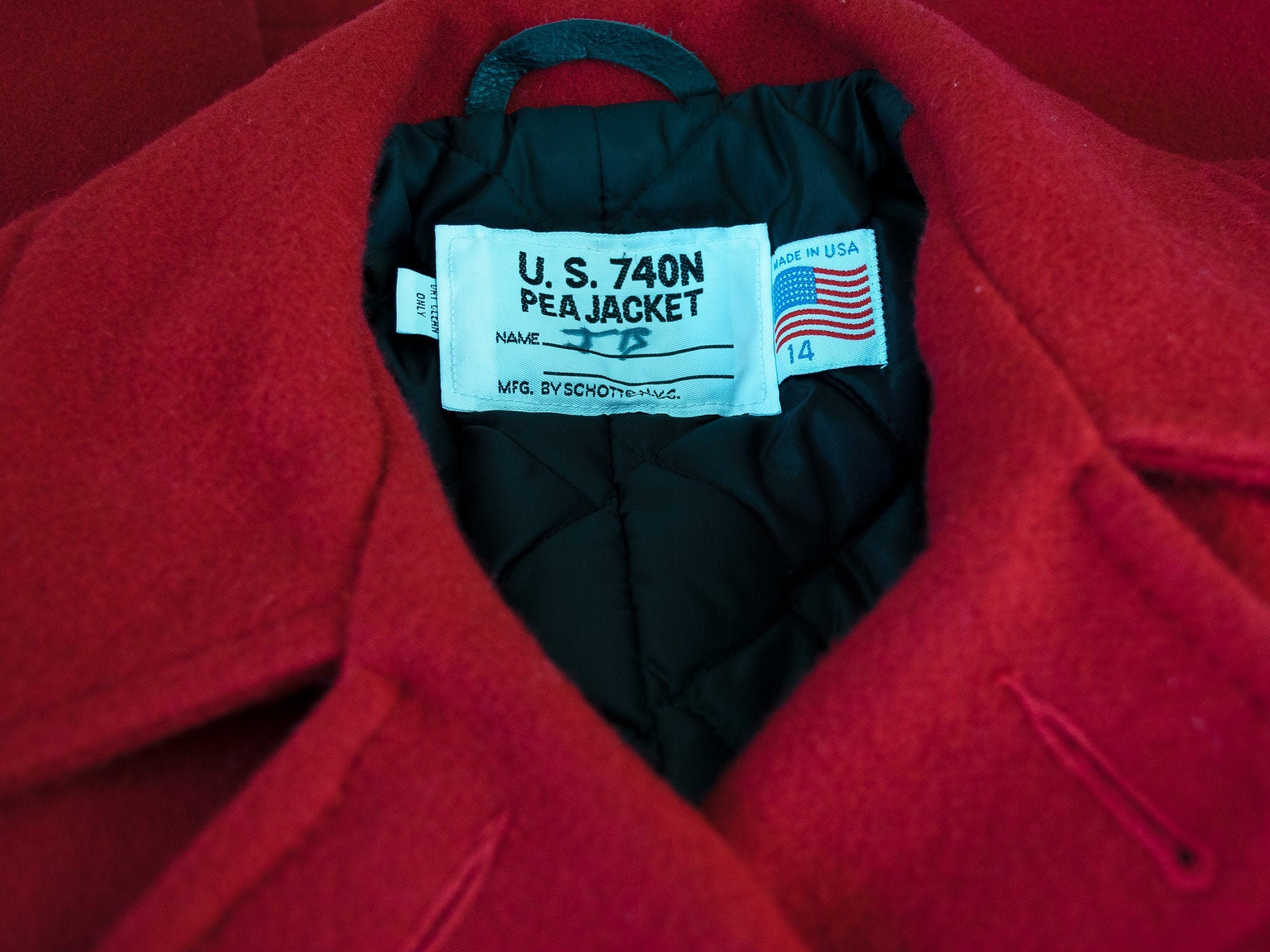 Schott NYC US 740 N Red Wool Peacoat, Vintage 90s, Size 14 - Etsy