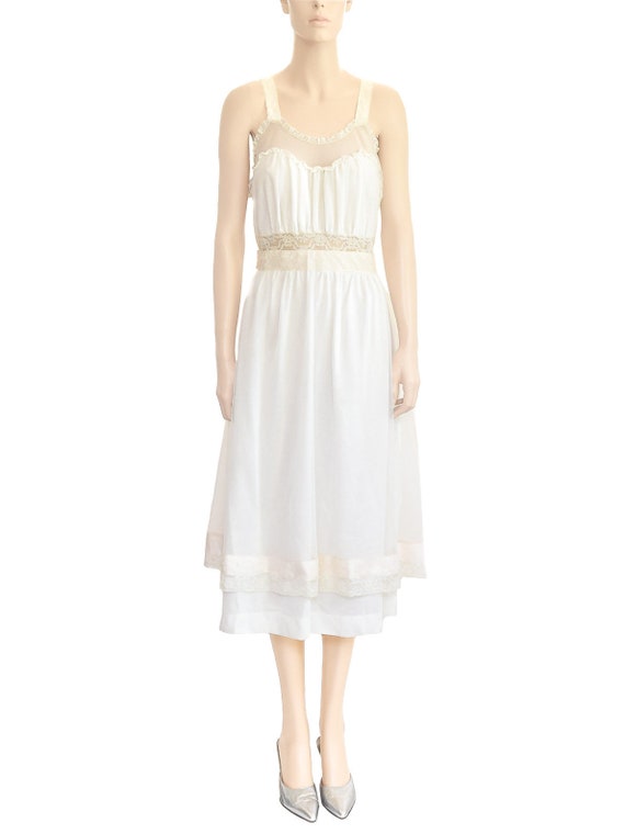 Vintage 1950s Nightgown 50s Pink Ribbon Lace Night