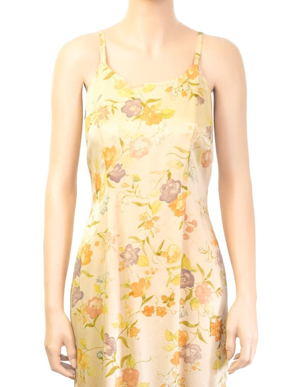 Laura Ashley Pale Yellow Silk Floral Dress, Vinta… - image 6