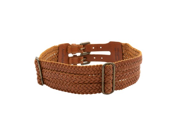 Ann Taylor Cognac Braided Leather Belt, Vintage 8… - image 3