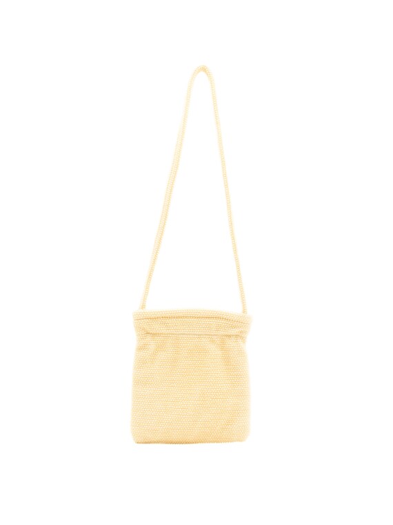 Vintage 1950s Purse 50s Lumured Cream Beaded Purse