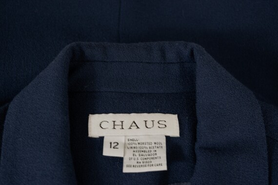Chaus Dark Blue Wool Skirt Suit, Vintage 80s, Siz… - image 7