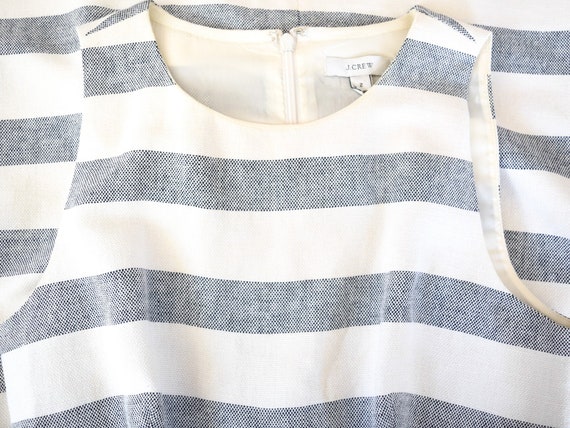 J. Crew, Gray White Striped Linen Dress, Vintage … - image 5