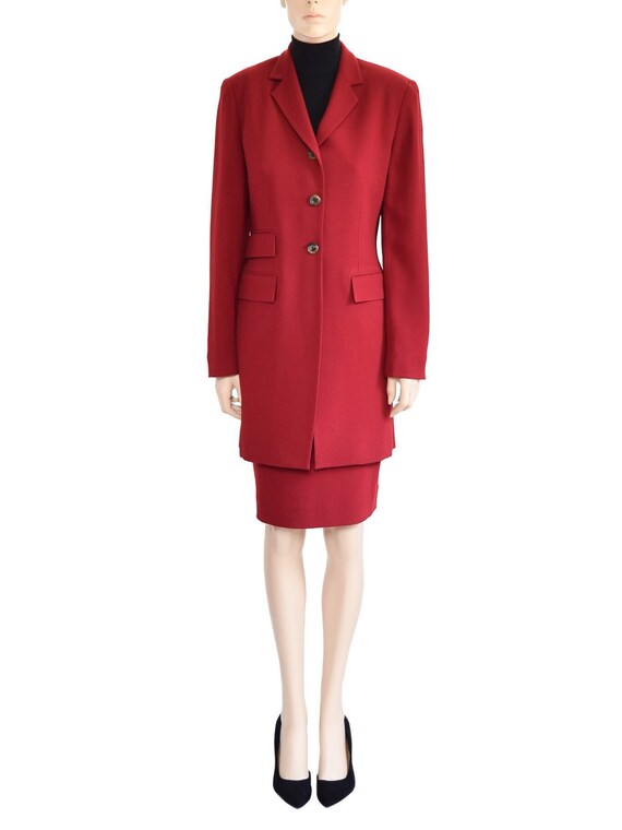 Jones New York Wool Red Skirt Suit, Vintage 90s, Size 4 - Etsy Jones New York Wool Red Skirt Suit, Vintage 90s, Size 4 - Etsy