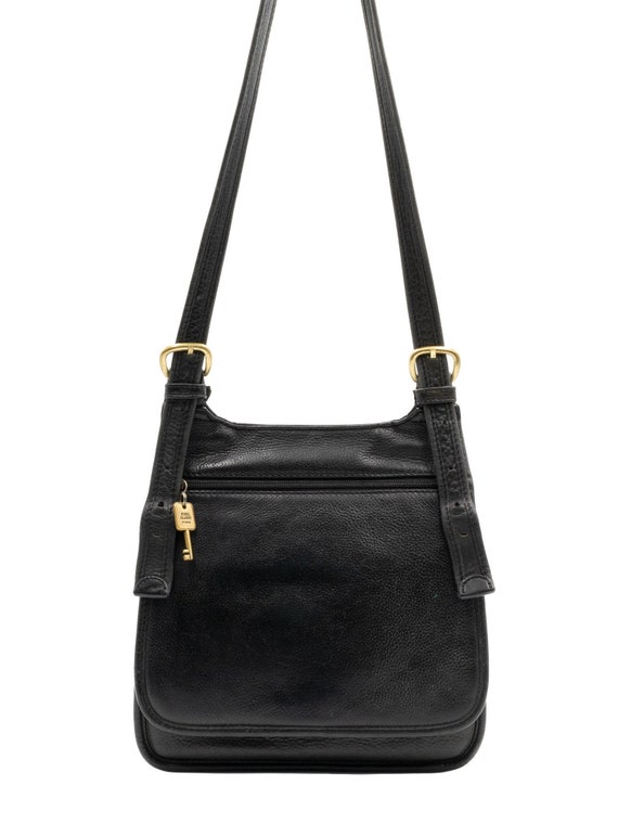 Fossil 1954 Black Leather Crossbody Bag, Vintage … - image 2