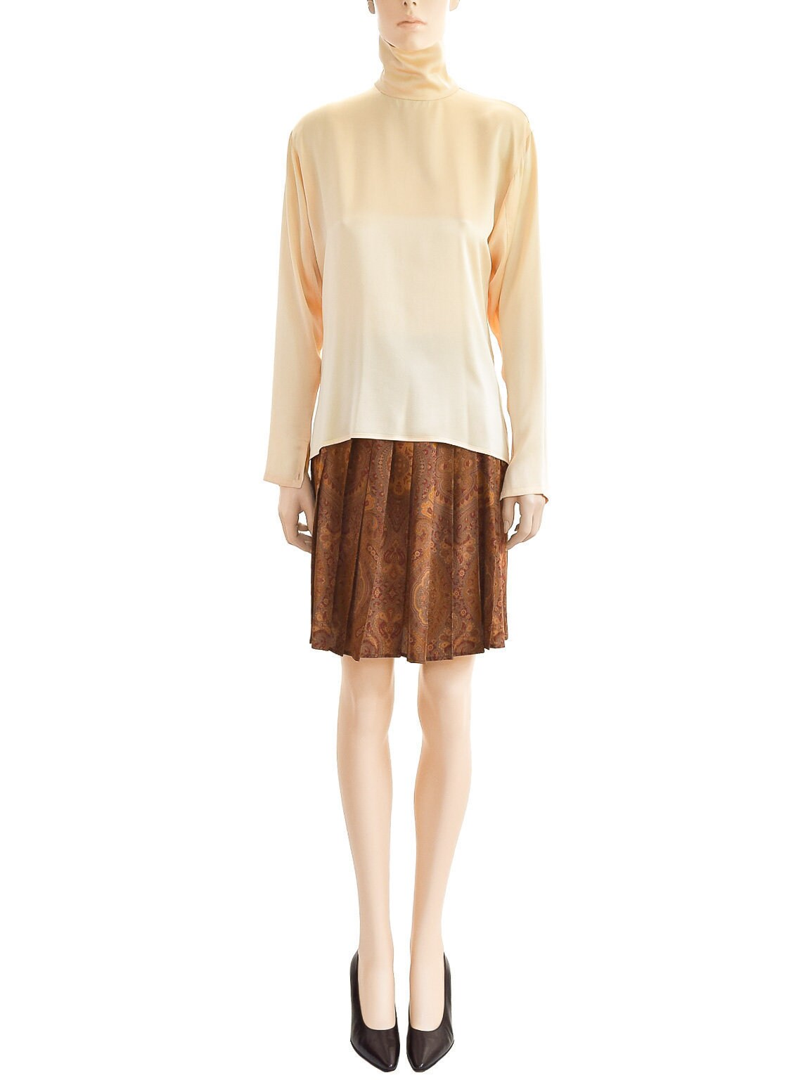 Calvin Klein Yellow Silk Blouse Vintage 