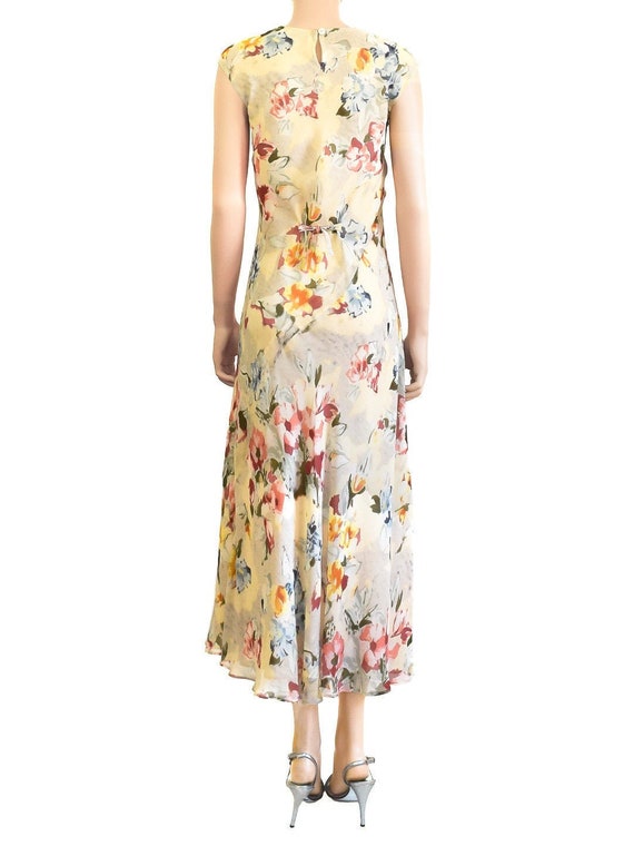 Ann Taylor Yellow Silk Floral Maxi Dress, Vintage… - image 2