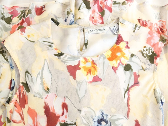 Ann Taylor Yellow Silk Floral Maxi Dress, Vintage… - image 6
