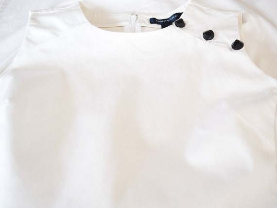 Banana Republic Black Button White Dress, Vintage… - image 5