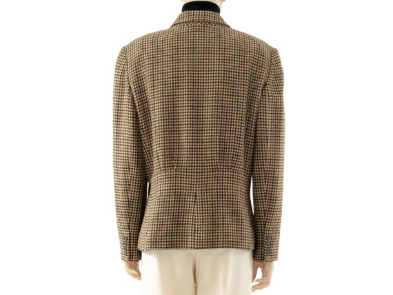 R L Chaps Tan Houndstooth Wool Jacket, Vintage 90… - image 7