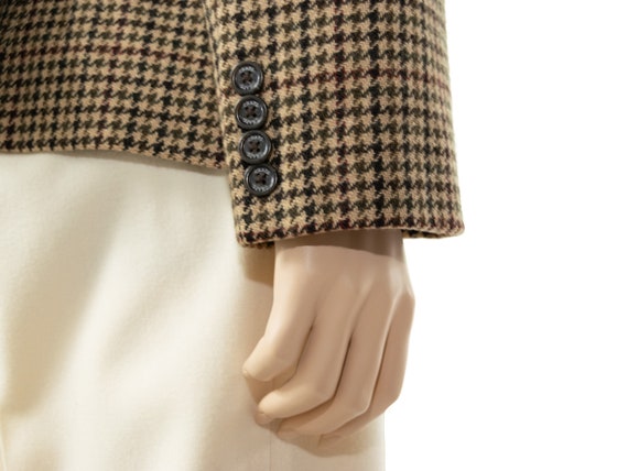 R L Chaps Tan Houndstooth Wool Jacket, Vintage 90… - image 9