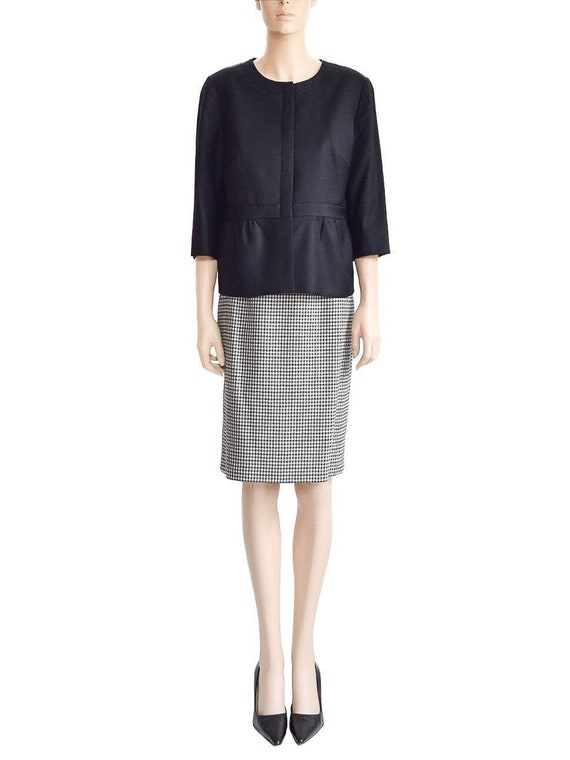 J. Crew Black Wool Peplum Jacket Vintage 90s Size 8 Etsy