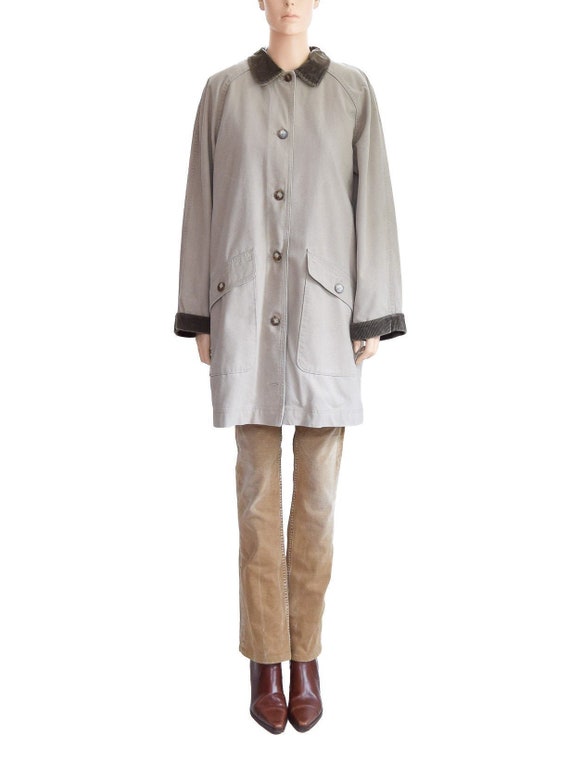 Vintage 1990s Coat 90s LL. Bean Beige Barn Coat Wo