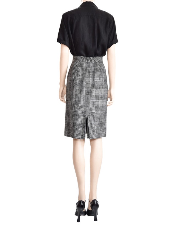 Talbots Glen Plaid Black Skirt, Vintage 90s, Size… - image 2