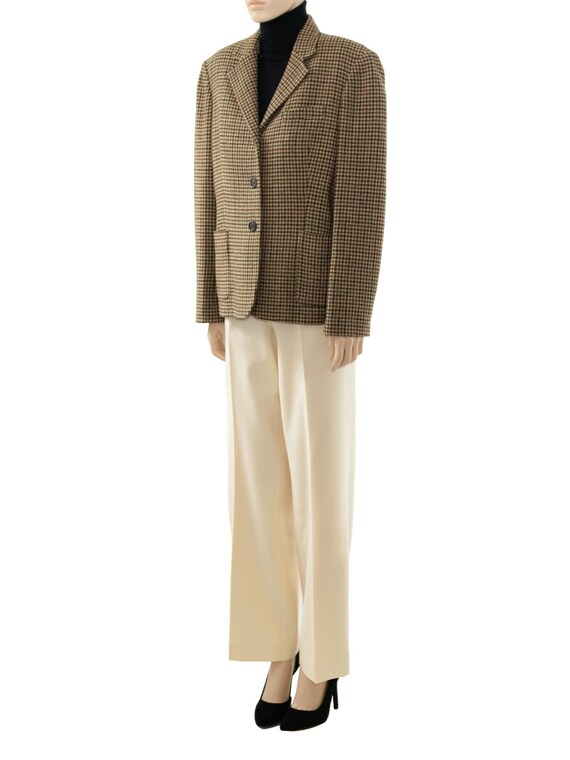 R L Chaps Tan Houndstooth Wool Jacket, Vintage 90… - image 4