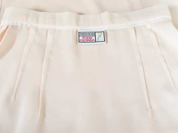 Todd Oldham Chiffon Peach Wrap Skirt, Vintage 90s… - image 8
