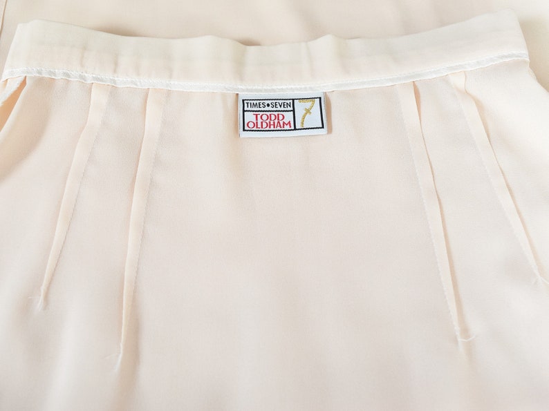 Todd Oldham Chiffon Peach Wrap Skirt, Vintage 90s, Size 4 image 8