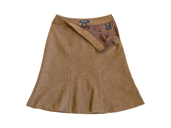 Brooks Brothers Brown Herringbone Skirt, Vintage … - image 3