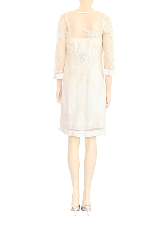 Yoana Baraschi Cream Silk Floral Dress, Vintage 90s, Size 2 - Etsy