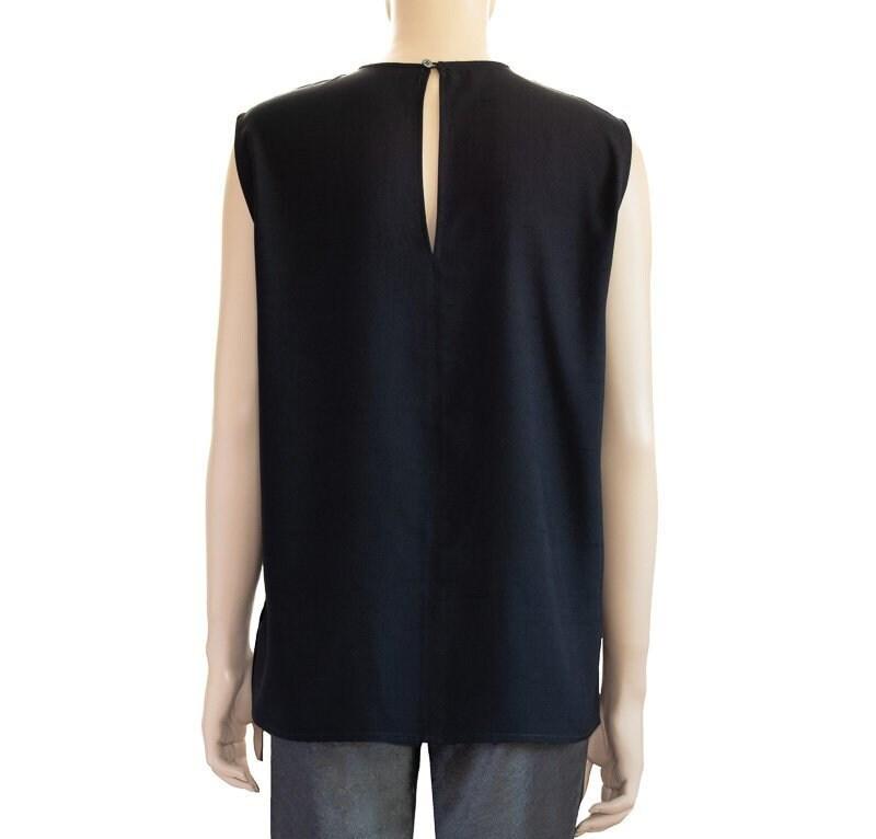 Calvin Klein Black Silk Shantung Blouse Vintage 80s Size - Etsy