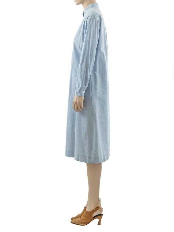 LL Bean Blue Chambray Cotton Dress, Vintage 80s, … - image 7