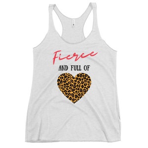Chemise imprimée guépard féroce pour femmes, tee à imprimé animal, chemise d’autonomisation féminine, t-shirt Girl Power, réservoir imprimé léopard, tee plein de cœur