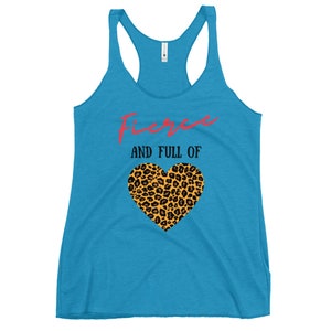 Chemise féroce d’impression de guépard pour des femmes, réservoir d’impression animale, chemise femelle d’autonomisation, t-shirt de puissance de fille, réservoir d’impression de léopard, plein de tee-shirt de coeur