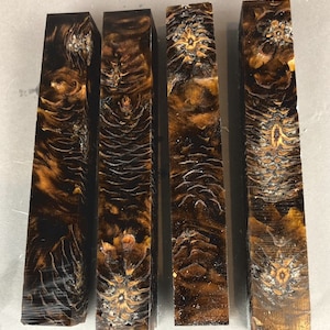 Handcrafted resin Pen Blanks Pinecones Chocolate Mica Powder .